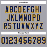 Custom Light Gray Navy-Gold Mesh Authentic Football Jersey
