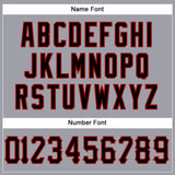 Custom Light Gray Black-Red Mesh Authentic Football Jersey