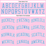 Custom Light Pink Light Blue-White Authentic Throwback Basketball Jersey