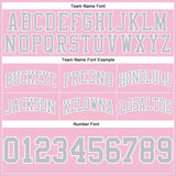 Custom Light Pink Gray-White Authentic Throwback Basketball Shorts