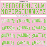 Custom Light Pink Neon Green-White Authentic Throwback Basketball Jersey