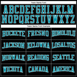 Custom Black Teal-White Long Sleeve Performance T-Shirt