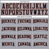 Custom Gray Black Powder Blue-Orange Long Sleeve Performance T-Shirt