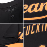 Custom Black Blaze Orange Authentic Baseball Jersey