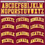 Custom Maroon Gold-White Authentic Throwback Basketball Jersey