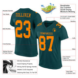 Custom Midnight Green Blaze Orange Mesh Authentic Football Jersey