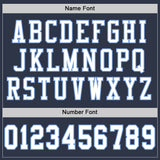Custom Navy White-Light Blue Mesh Authentic Throwback Football Jersey