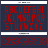 Custom Navy Navy-Red Authentic Sleeveless Baseball Jersey