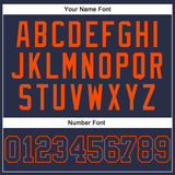 Custom Navy Navy-Orange Authentic Sleeveless Baseball Jersey
