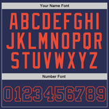Custom Navy Navy-Orange Authentic Throwback Basketball Jersey