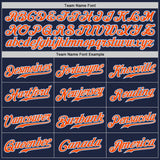 Custom Navy Powder Blue-Orange Authentic Baseball Jersey