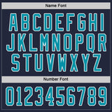 Custom Navy Teal-White Hockey Jersey