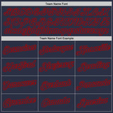 Custom Navy Navy-Red Performance T-Shirt