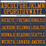 Custom Navy Blaze Orange Mesh Authentic Football Jersey