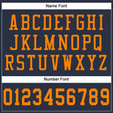 Custom Navy Blaze Orange Mesh Authentic Football Jersey