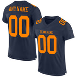 Custom Navy Blaze Orange Mesh Authentic Football Jersey