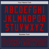 Custom Navy Navy-Red Authentic Baseball Jersey