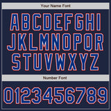 Custom Navy Royal-Red Authentic Baseball Jersey