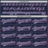 Custom Navy Red-Light Blue Authentic Baseball Jersey