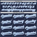 Custom Navy Light Blue-White Authentic Baseball Jersey