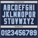 Custom Navy Light Blue-White Authentic Baseball Jersey