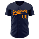 Custom Navy Blaze Orange-Navy Authentic Baseball Jersey