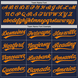 Custom Navy Blaze Orange-Navy Authentic Baseball Jersey