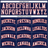 Custom Navy Red-White Authentic Throwback Basketball Jersey