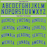 Custom Neon Green Royal-White Authentic Basketball Jersey