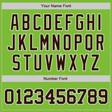 Custom Neon Green Brown-White Authentic Baseball Jersey