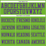 Custom Neon Green Purple Mesh Authentic Football Jersey