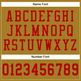 Custom Old Gold Red Mesh Authentic Football Jersey