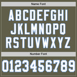 Custom Olive White-Light Blue Mesh Authentic Salute To Service Football Jersey