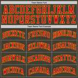 Custom Olive Red-Gold Authentic Throwback Salute To Service  Basketball Jersey