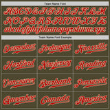 Custom Olive Red-Cream Authentic Salute To Service Baseball Jersey