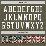 Custom Olive Vintage USA Flag-White Mesh Authentic Salute To Service Football Jersey