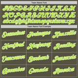 Custom Olive Neon Green-White Performance Salute To Service T-Shirt