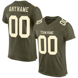 Custom Olive Cream Mesh Authentic Salute To Service Football Jersey