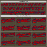 Custom Olive Red-Navy Authentic Salute To Service Baseball Jersey