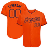 Custom Orange Orange-Navy Authentic Baseball Jersey