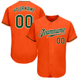 Custom Orange Green-White Authentic Baseball Jersey