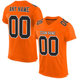 Custom Orange Black-White Mesh Authentic Football Jersey