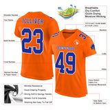Custom Orange Royal-White Mesh Authentic Football Jersey