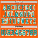 Custom Orange Aqua-White Mesh Authentic Football Jersey