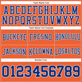 Custom Stitched Orange Royal-White Football Pullover Sweatshirt Hoodie