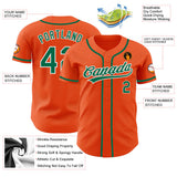 Custom Orange Kelly Green-White Authentic Baseball Jersey