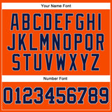 Custom Orange Navy-Gray Authentic Throwback Basketball Jersey