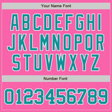 Custom Pink Teal-White Authentic Baseball Jersey