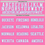 Custom Pink Light Blue-White Mesh Authentic Football Jersey