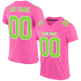 Custom Pink Neon Green-White Mesh Authentic Football Jersey